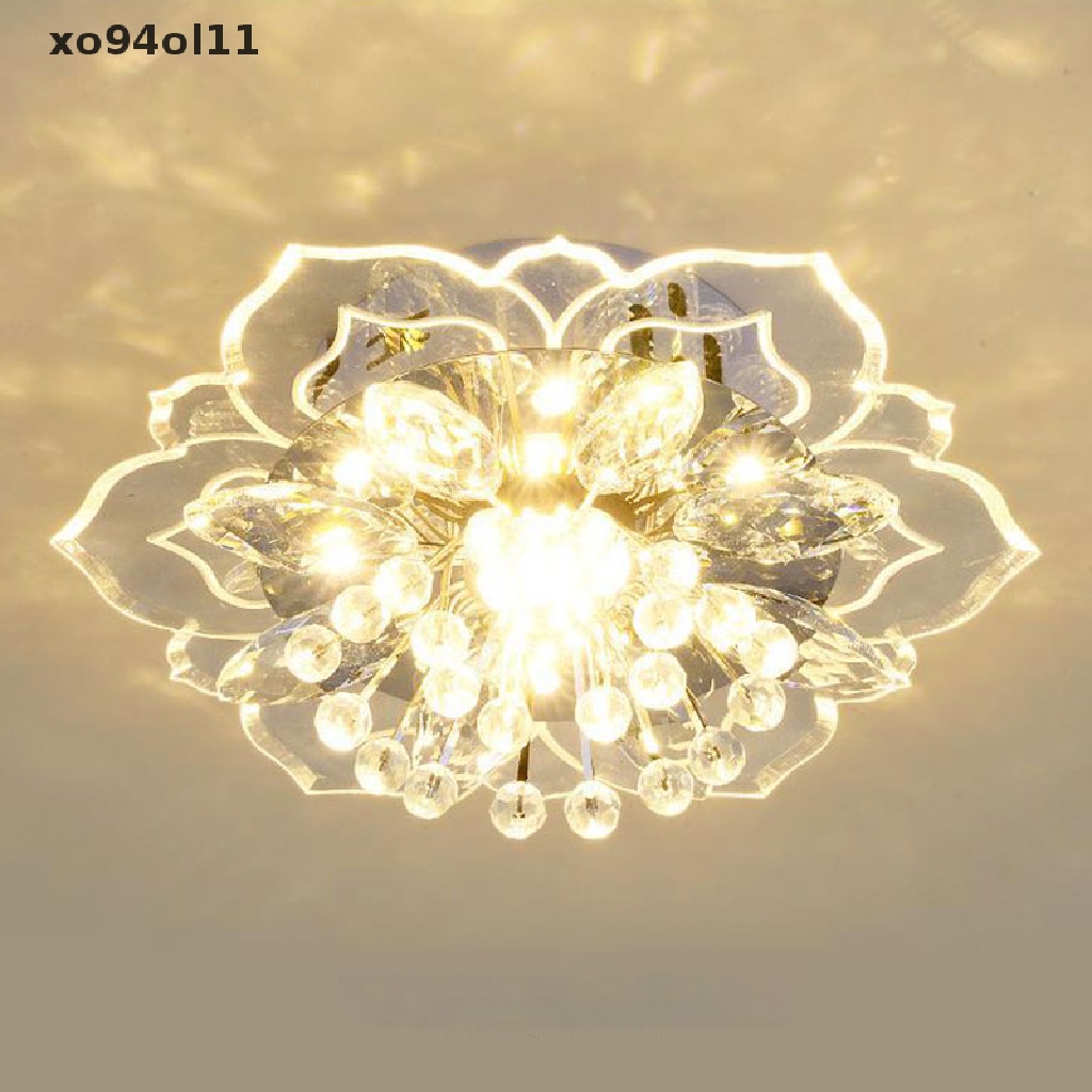 Xo 20cm 9W Modern Crystal LED Fitting Lampu Plafon Lorong Pendant Lamp Chandelier  Ol