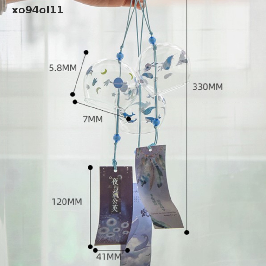 Xo 1pc 1pc Kreatif Jepang Style Hibiscus Decor Pattern Kaca Gantung Lonceng Angin OL