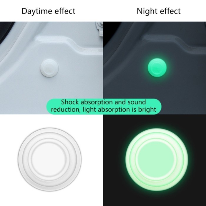 CAR SHOCK ABSORBER Bumper Bantalan Silikon Pelindung Pintu Mobil Polos Glow in The Dark Peredam Suara