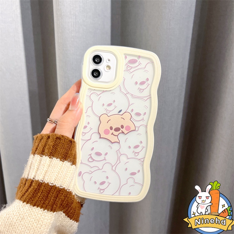 Xiaomi Redmi 12C A1 A1+ 10C 10A 10 9 9A 9C 9T Redmi Note 11 11s 10 10s 9 9s 8 Pro Xiaomi 11 Lite 11T Pro 10T Pro 12 Pro Poco F3 X3 Pro NFC  Poco X4 Pro Kartun Pooh Casing Ponsel Bening Soft Cover Tepi Gelombang