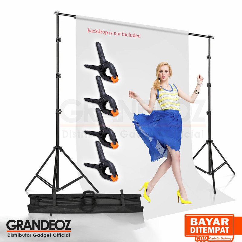 Promo  [ORIGINAL] TaffSTUDIO Backdrop Stand Background Bracket 3M Foto Studio Besi Tiang Penyangga D