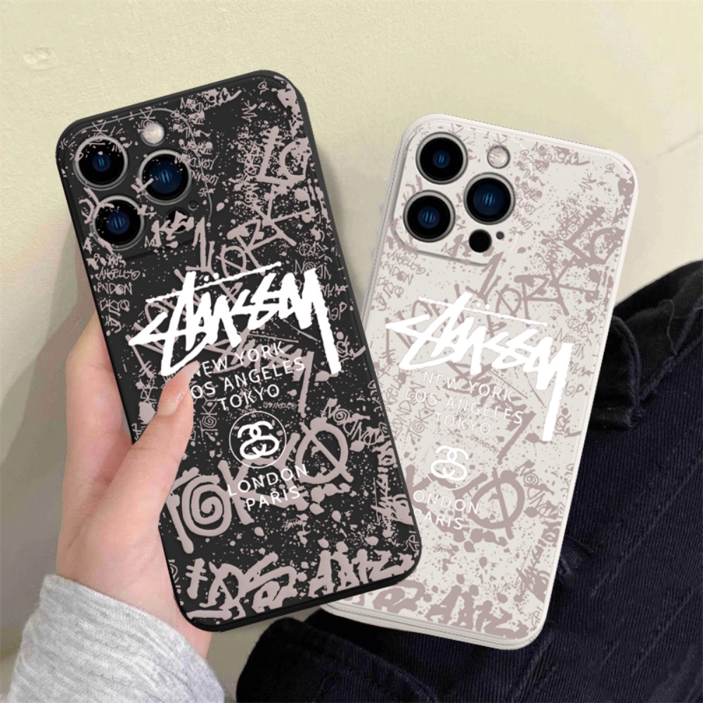 Realme C53 Realme 10 C55 C35 C33 C31 C30 C21Y C25Y C11 2021 C25 C17 C15 C12 C3 C2 Realme8i 7i 5 6i 6 Pro 7 Pro 50A Tide Brand Signature Graffiti Kubus Lurus Soft Rubber Case BY