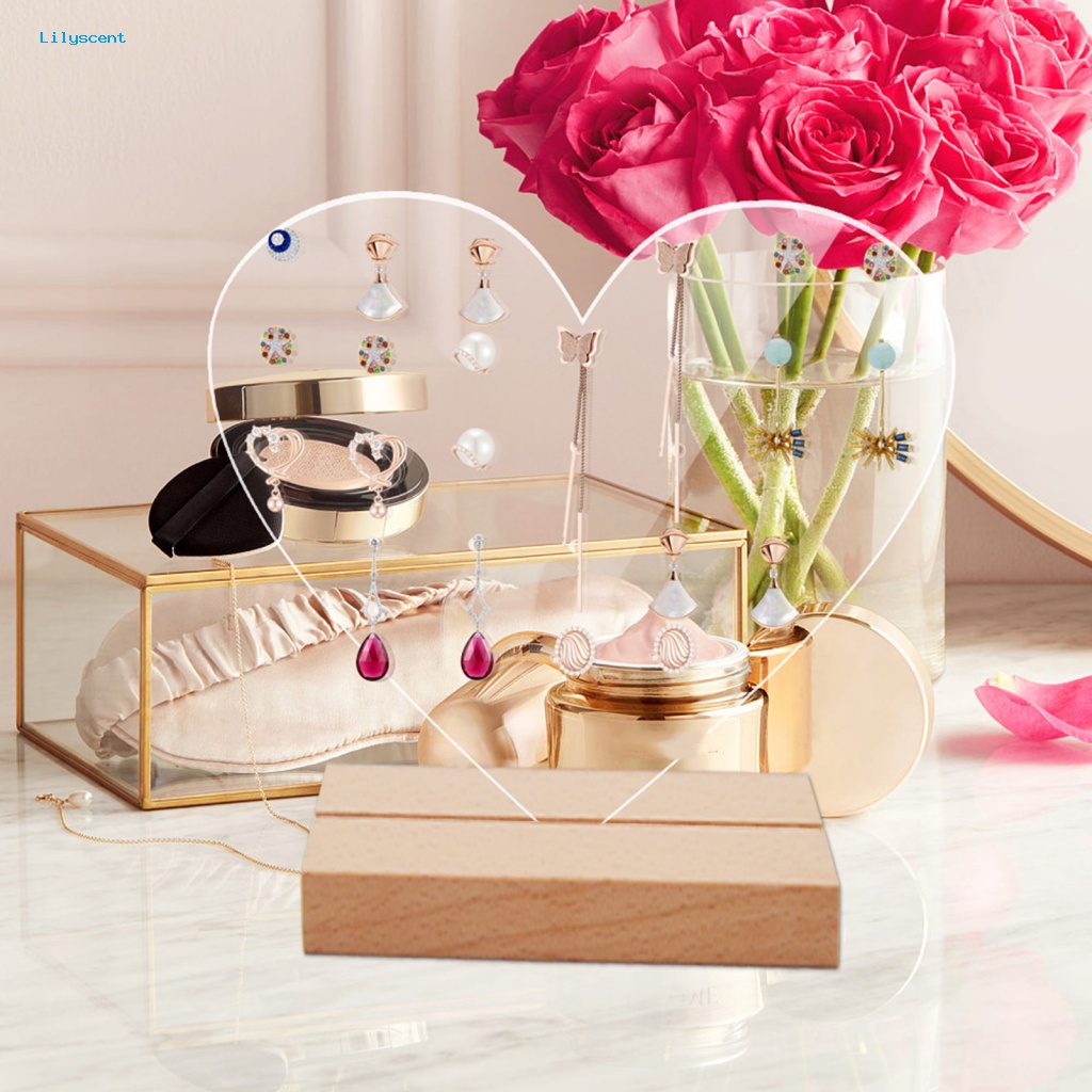 Lilyscent 2Pcs Burr-free Rak Penyimpanan Perhiasan Showroom Aksesori Cincin Anting Perhiasan Organizer Berdiri Tidak Goyang