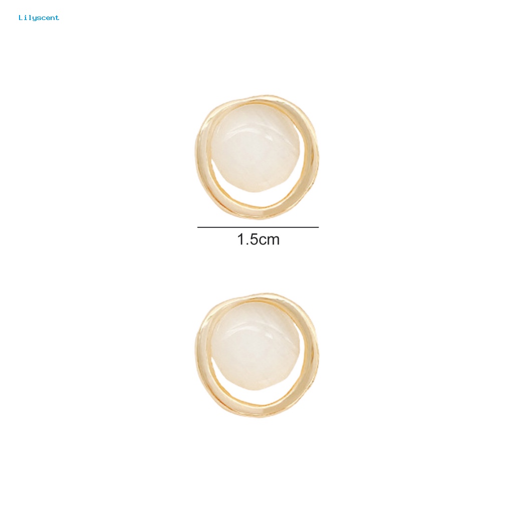 Lilyscent 1pasang Anting Nyaman Aksesoris Wanita Mutiara Imitasi Women Stud Earrings High-polished