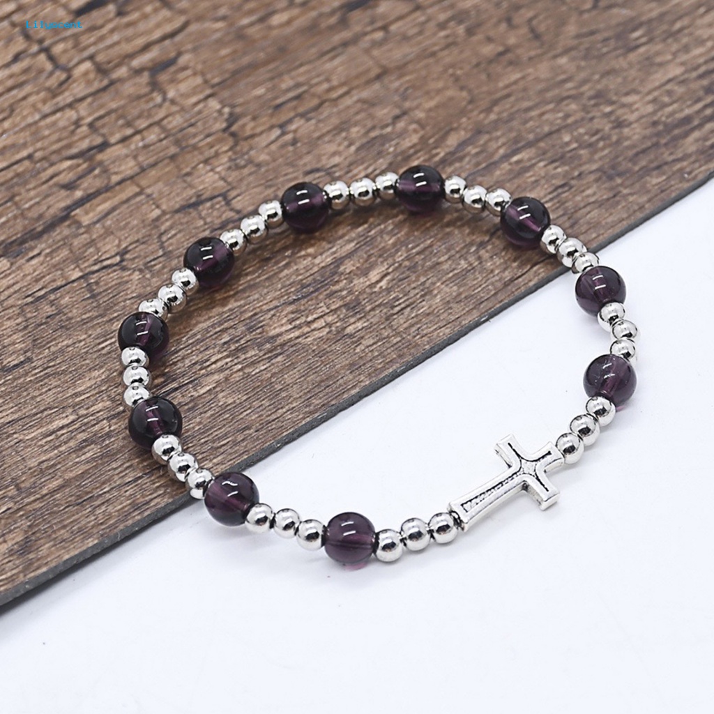 Lilyscent Gelang Wanita Halus Fashion Perhiasan Bulat Batu Alam Bead Women Bracelet Elegan