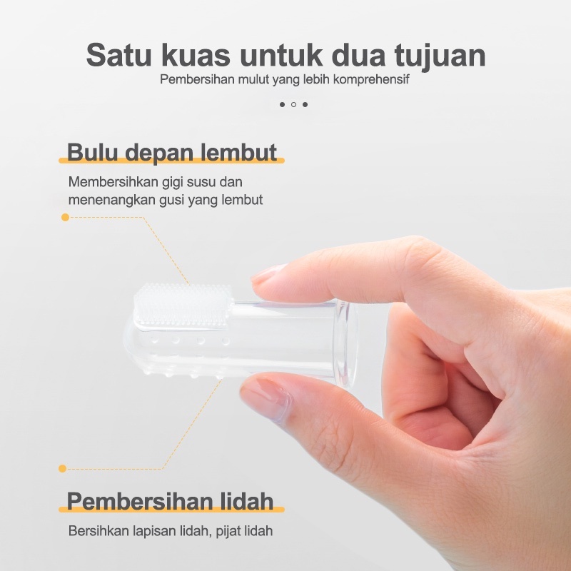 Bayi Finger Tooth Brush Silikon Sikat Gigi Jari Baby Newborn Lidah Gusi Silicone Food Grade Lembut