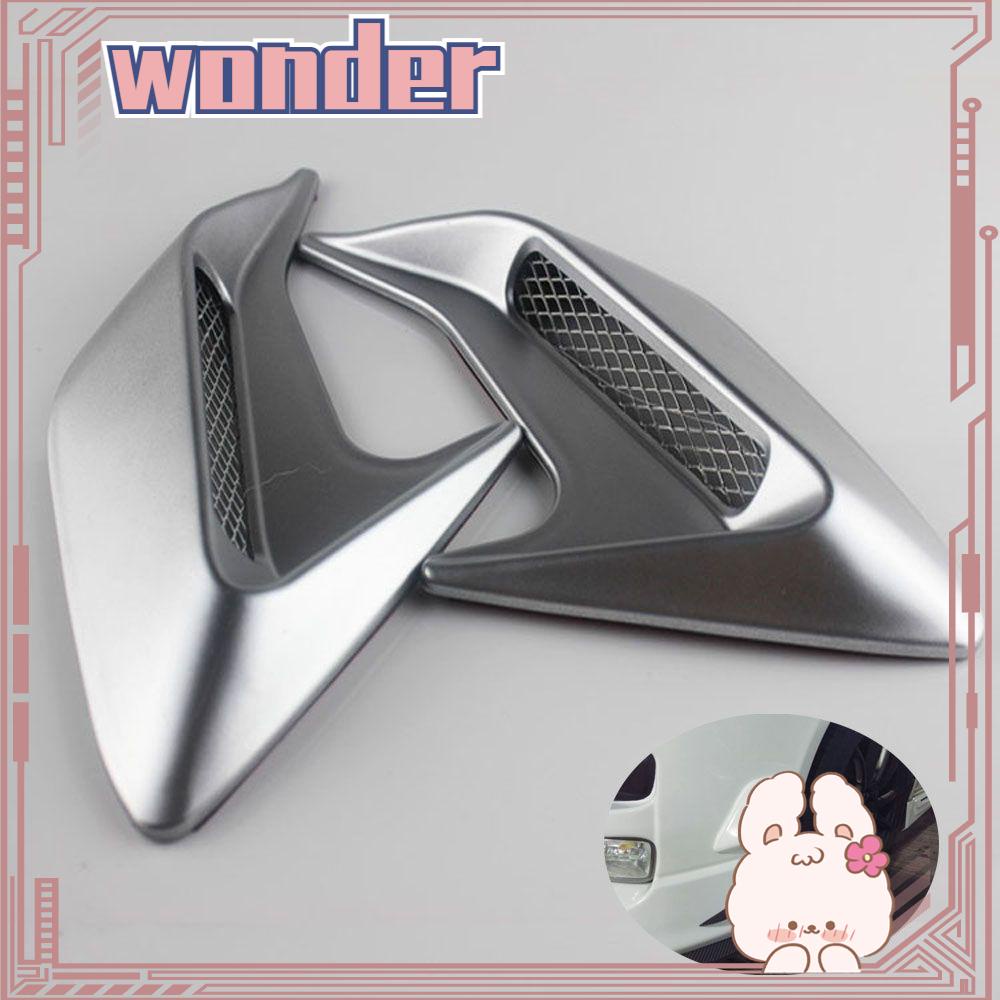 Wonder 1pasang Stiker Mobil Kap Auto Shark Gill Air Inlet