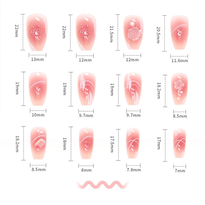24pcs/box Kuku Palsu 3D Timbul Camelia Kuku Palsu Pendek Untuk Wanita DIY Nail Manicur Dengan Stiker Jelly
