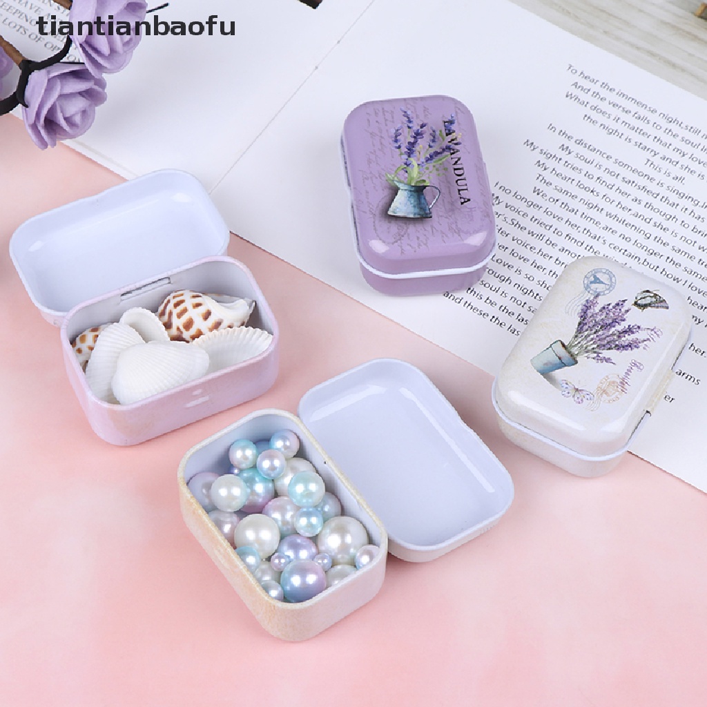 [tiantianbaofu] Lavender mini box Sealed jar packing Kotak Perhiasan candy box Penyimpanan Kecil Butik