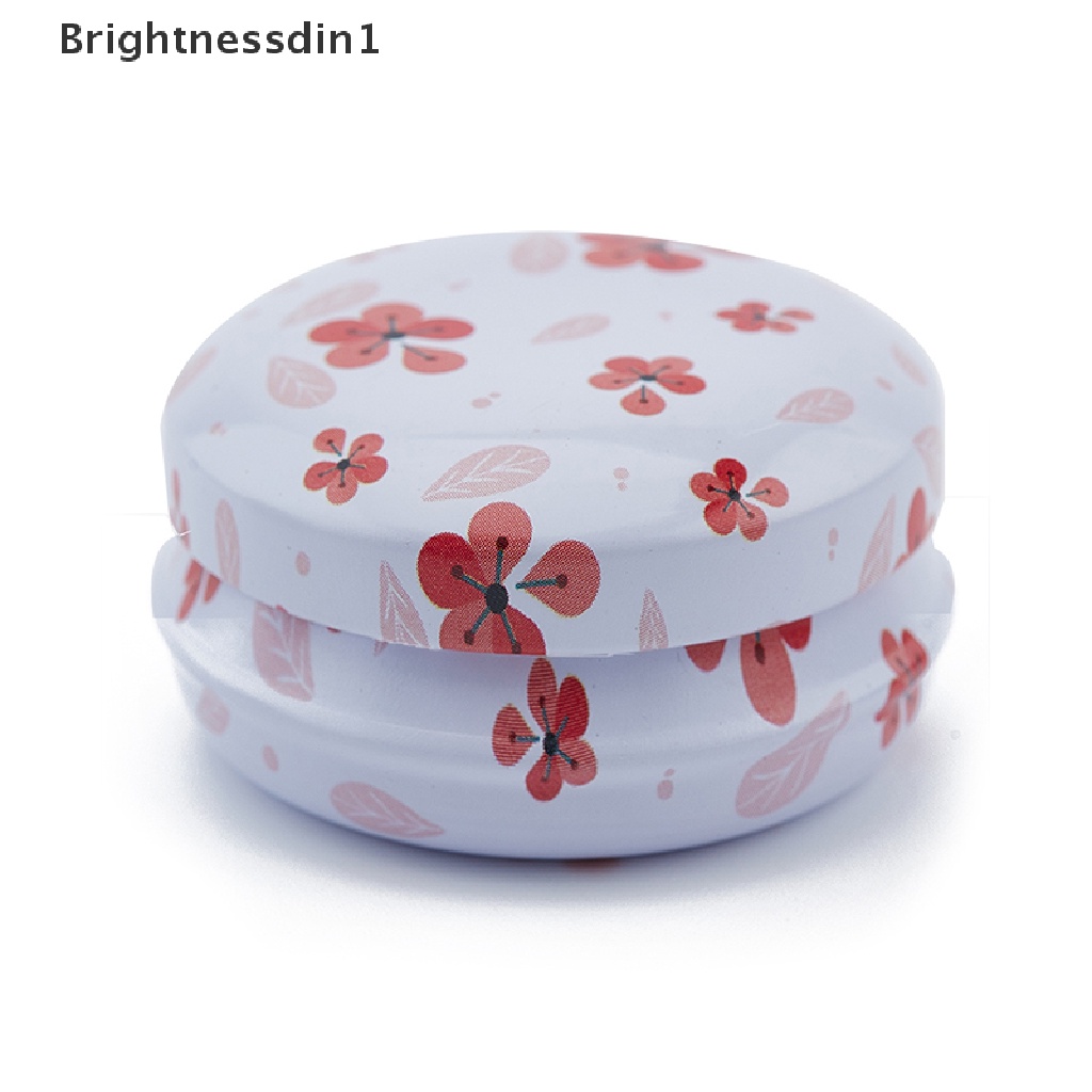 [Brightnessdin1] 4pcs/set Kotak Kaleng Bunga Elegan DIY Jar Balm Bulat Kotak Besi Kosong Butik