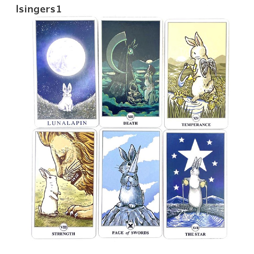 [lsingers1] Kartu Tarot Lunalapin Kotak Besi Dek Ramalan Kartu Permainan Pesta Dg Butik Manual