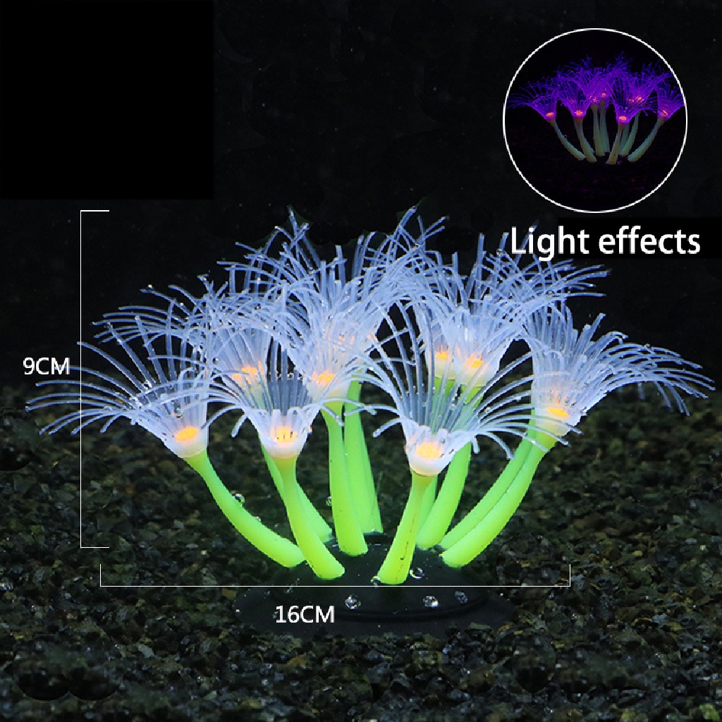 Xo 1Pc Simulasi Ikan Tanaman Air Silikon Dekorasi Ikan Bercahaya OL