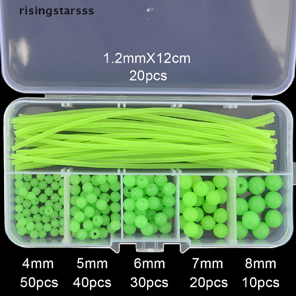 Rsid Span-new 170Pcs /Set Karet Lembut Floag Glow Manik-Manik Pancing Rig Tabung Lengan Jelly