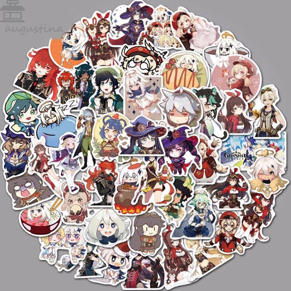 Agustina Genshin Impact Stiker 50pcs Laptop Cangkir Air Cosplay Anime