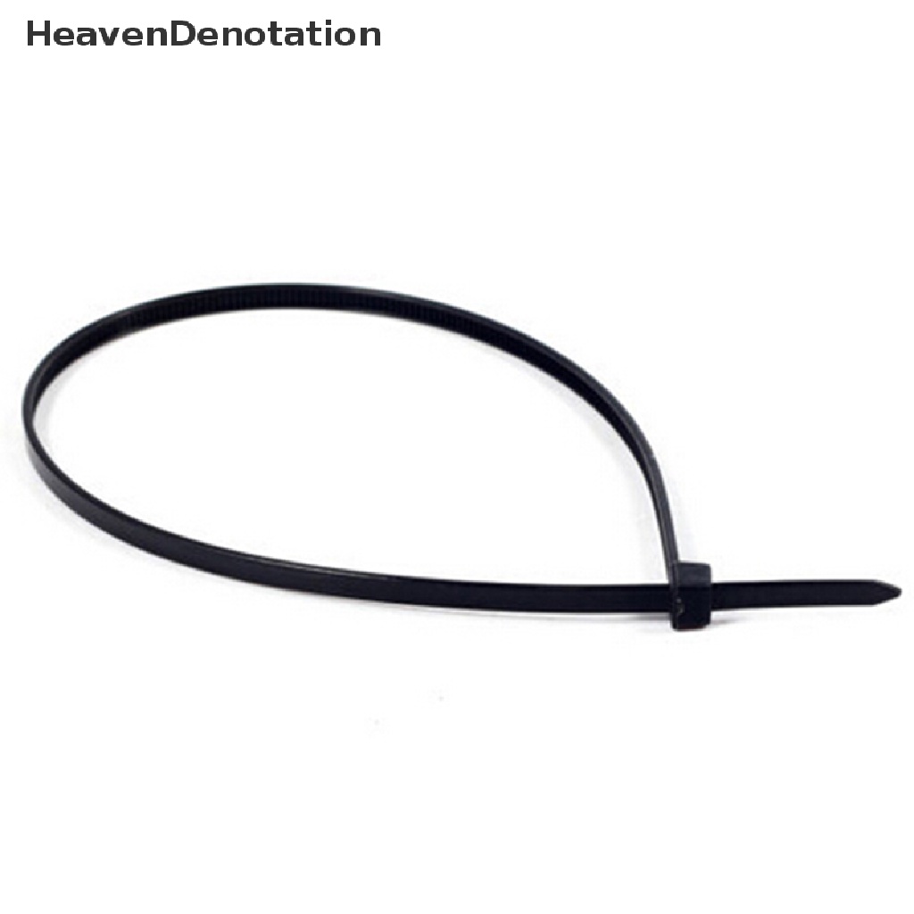 [HeavenDenotation] 100 Pcs 10 cm Nylon Plastik Zip Trim Bungkus Kabel Loop Ties Kawat Self-Locking Hitam HDV