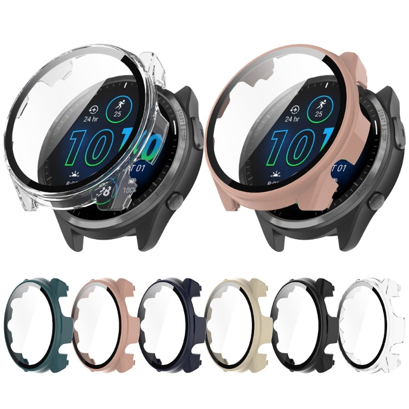 Cre Cover Pelindung Untuk Forerunner965 Pelindung Layar Tahan Air-Shell Smartwatch One-piece Housing Glass Film Accesso