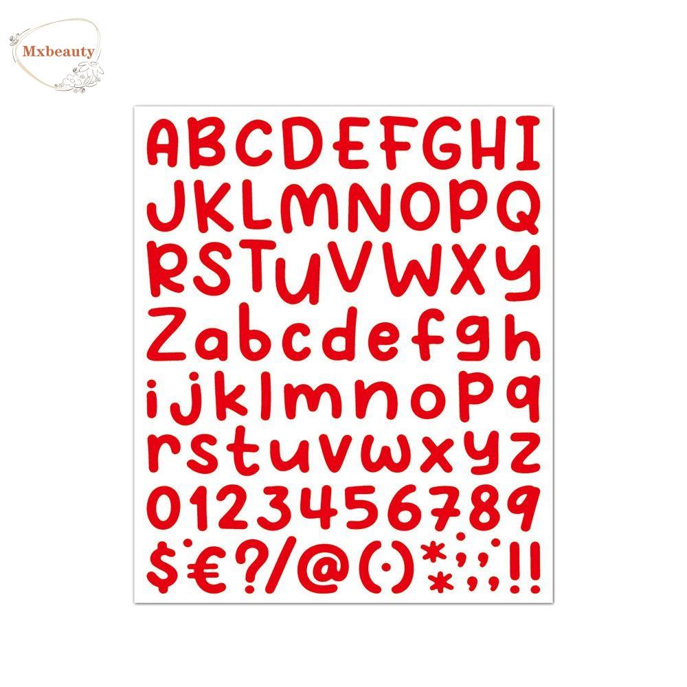 Mxbeauty Adhensive Alphabet Number Sticker Diary Card Scrapbooking Huruf Besar Kecil Album Alat Tulis Ejaan Huruf Stiker