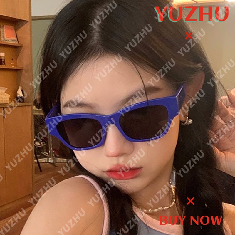 (YUZHU) Korea Fashion Permen Warna Merah Muda Kacamata Bingkai Persegi Sederhana Kerai Sunglasses