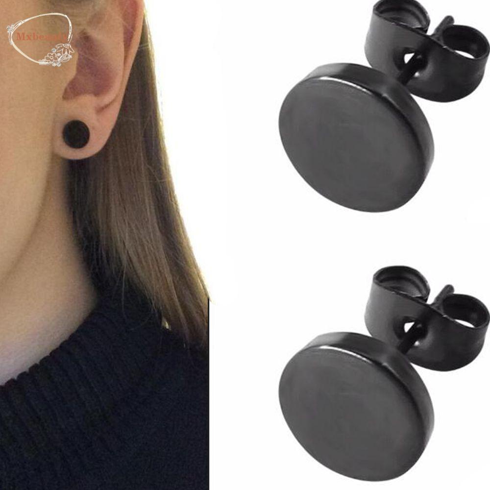 Mxbeauty Anting Terbaru 1pasang Hitam Dengan Kupu-Kupu Gesper Push Untuk Hadiah Ear Studs