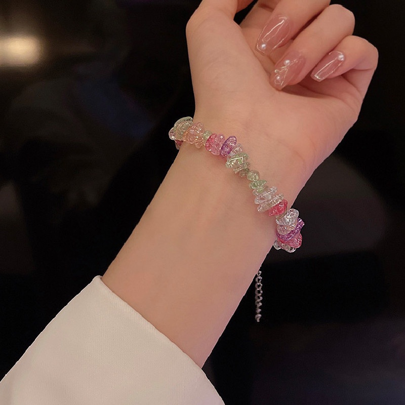 Korea Fashion Ins Warna Kristal Gelang Fashion Gelang Bracelet Perhiasan Hadiah