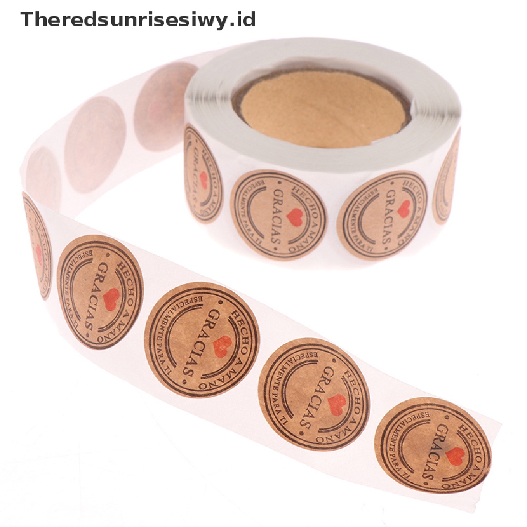 # Kado Mom &amp; PAPA DIY # 500 Pcs Gracias Spanyol Thank You Label Stiker Handmade Scrapbooking Sticker~