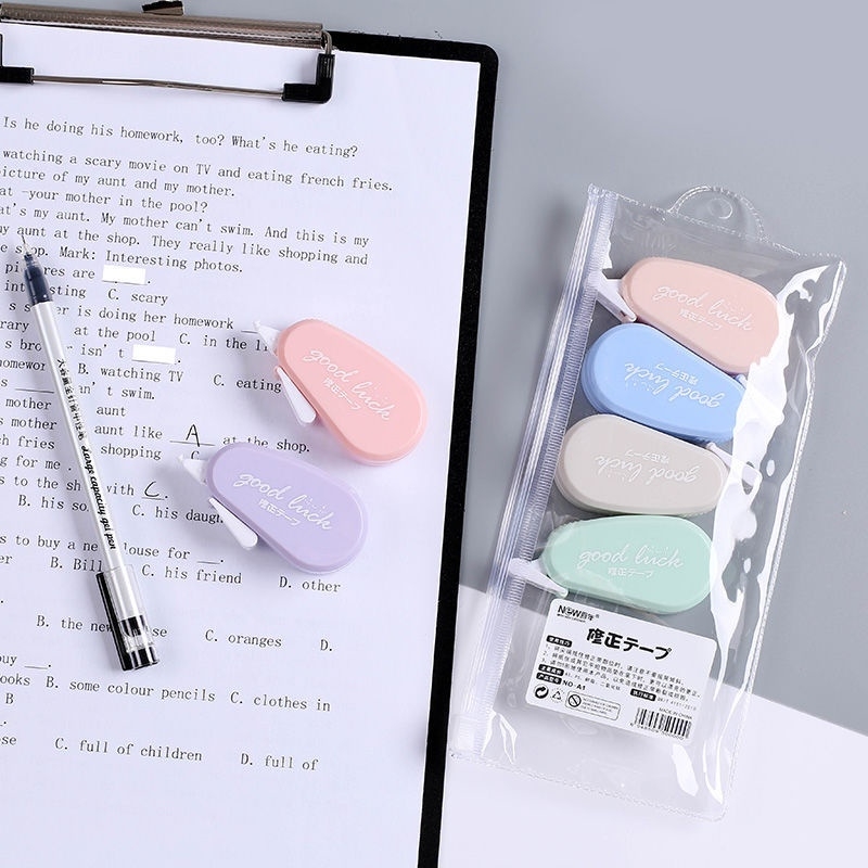 1set/6pcs Tape Koreksi Macaron Kawaii Lucu/Alat Korektor Kantor Sekolah Diubah/Alat Tulis Siswa Perlengkapan Novelty