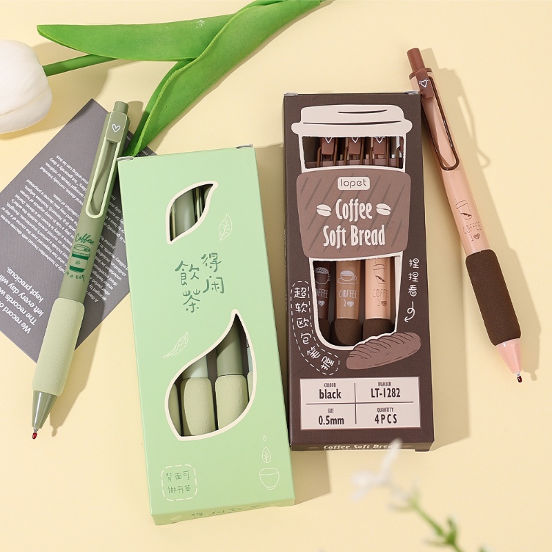 1 Pc/4 Pcs Halus Sederhana Kreatif Kartun ST Nib Plastik Tanda Tangan Pulpen Halus 0.5 mm Hitam Tinta Press Gel Pulpen Alat Tulis Siswa Kantor Perlengkapan Sekolah