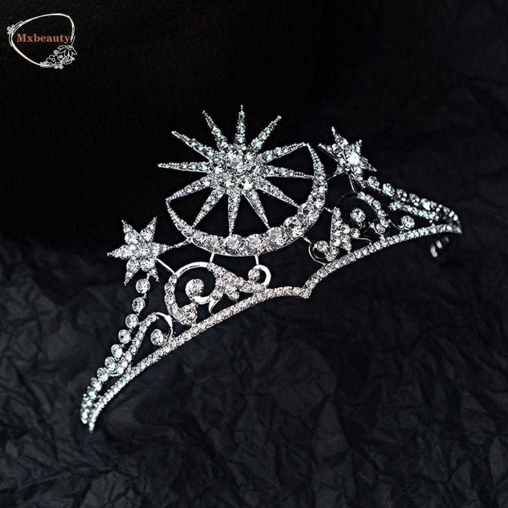 Mxbeauty Baroque Bintang Tiara Hiasan Rambut Bar Mitzvah Gadis Hadiah Perhiasan Rambut Pernikahan Alloy Wanita Rambut Hoop Mahkota Matahari