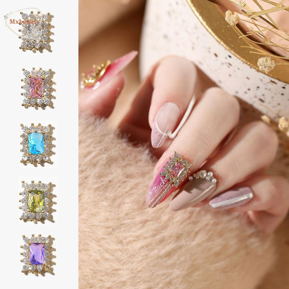 Mxbeauty Nail Art Zirkon Perhiasan Berlian Mewah Mengkilap DIY Nail Rhinestone