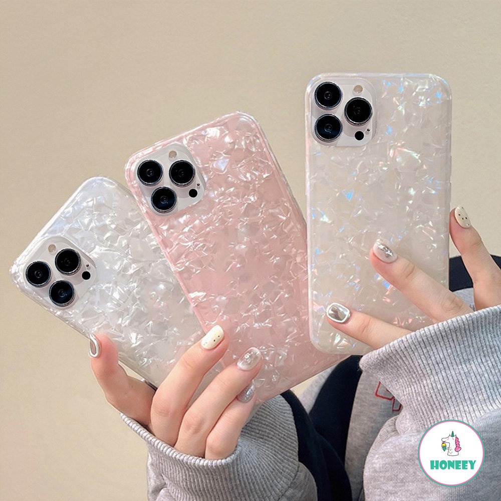 IPHONE Case Motif Cangkang Glitter Dream Untuk Iphone14 12 11 13 Pro Max XR XS Max X8 7 Plus Cover Silikon Lembut Untuk Iphone12 Pro