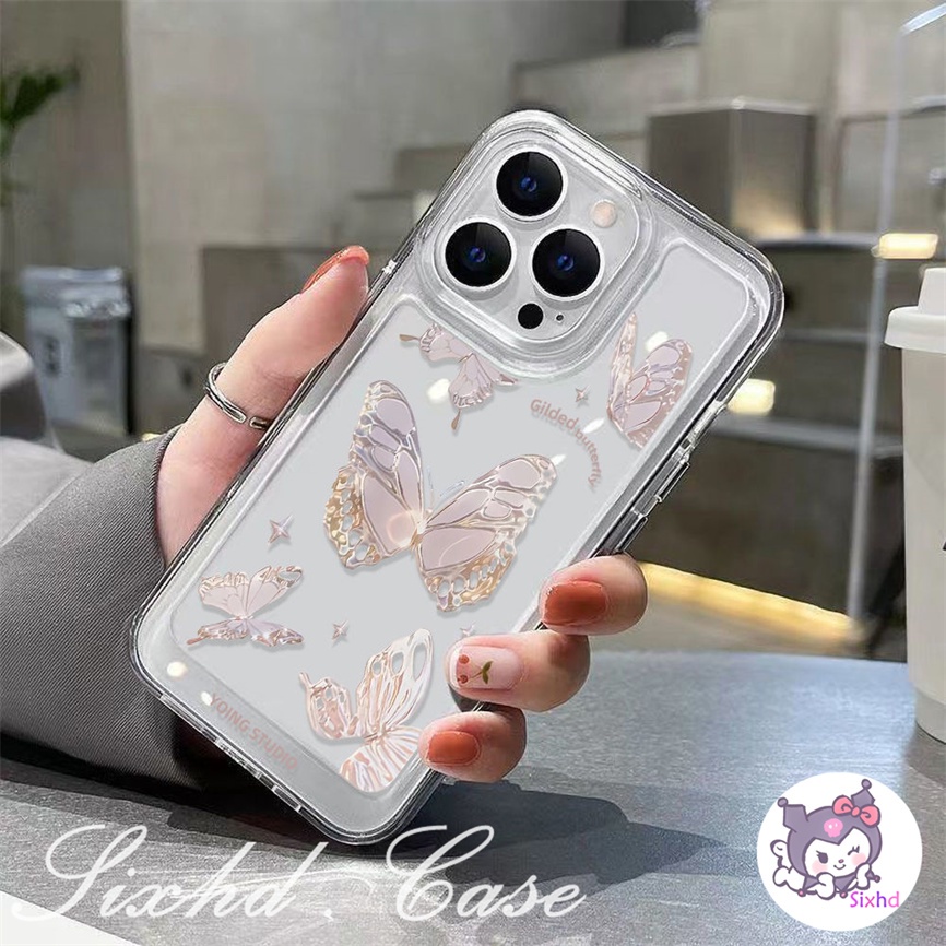 Redmi 12C 10C 10A 10 Note12 11 11s 10 9 8 7Pro 9T 9C 9A 9 A1 Xiaomi 12 11 Lite 11T 10T Poco F3 M3 M4 F3 X3 X4Pro Bening Fashion Gilded Butterfly Phone Case Lembut TPU Cover