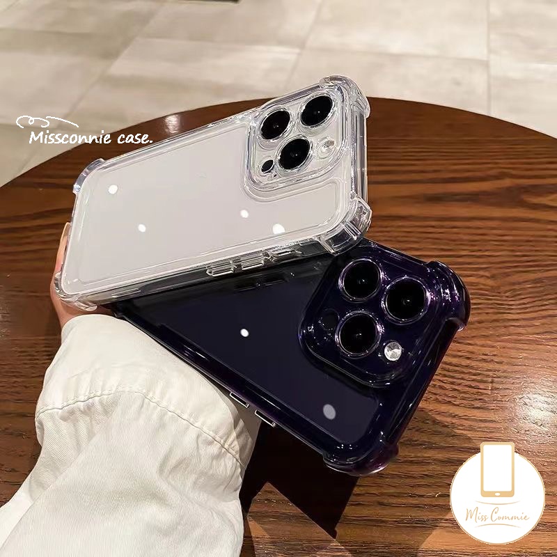 IPHONE Plating Electroplated Buttons Phone Case Kompatibel Untuk Iphone7 8 Plus XR X XS Max11 13 14 12 Pro Max Mewah Simple Macaron Warna Permen Tahan Guncangan Lembut TPU Penutup Belakang