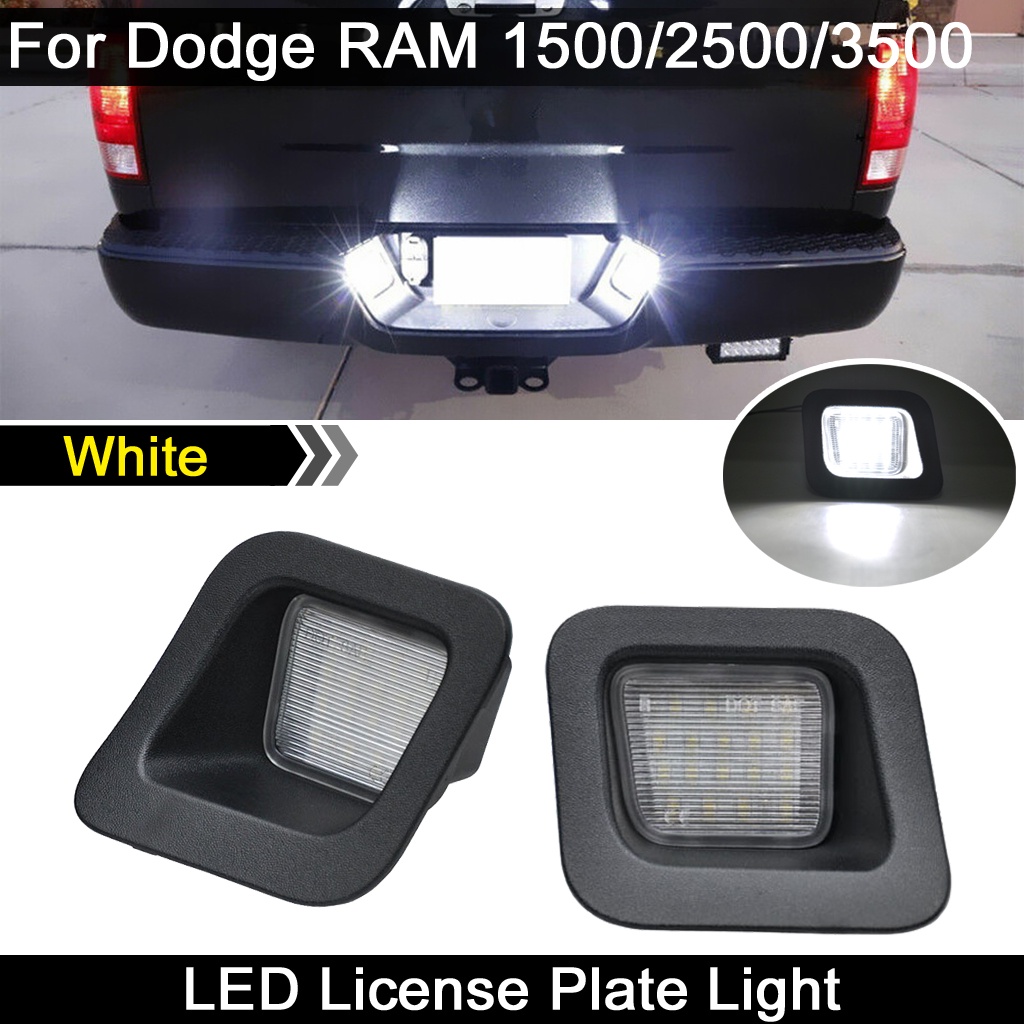 2pcs Lampu Plat Nomor Plat LED Putih Lampu Untuk Dodge Ram15002500 3500 2003-2018