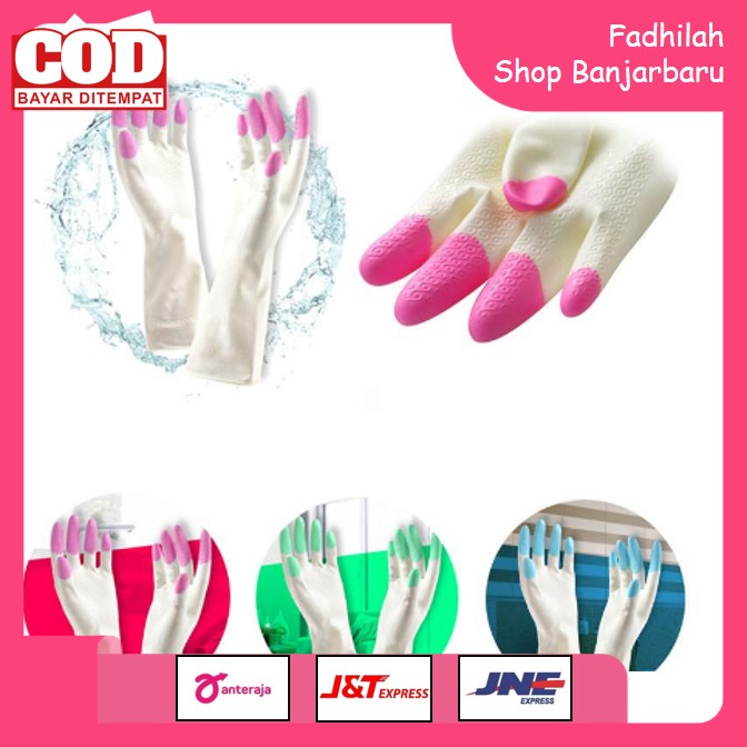 SARUNG TANGAN CUCI PIRING ANTI AIR SILIKON /SARUNG TANGAN CUCI PIRING KARET/RUBBER GLOVE | FADHILAH SHOP BJB