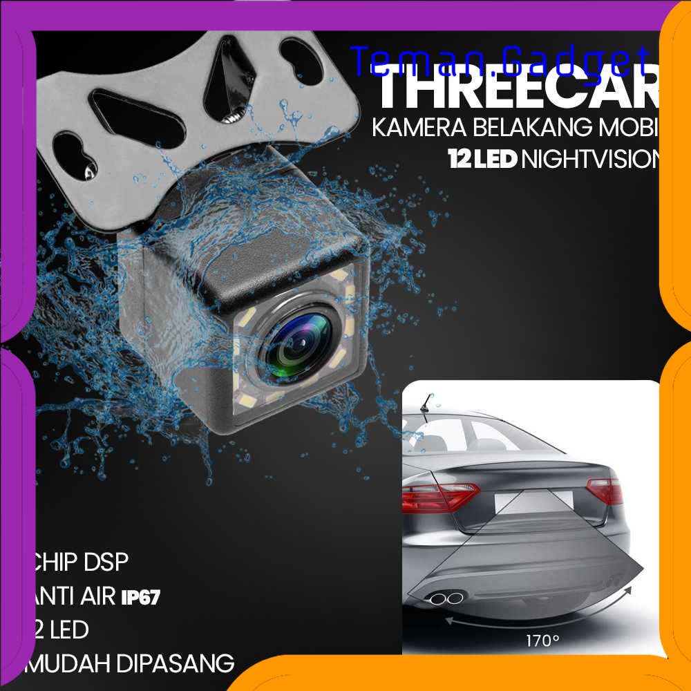 TG - OTO THREECAR Kamera Belakang Mobil Car Rearview 12 LED Nightvision - S12