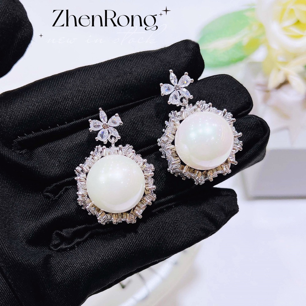 Goldkingdom Fashion Perhiasan Aksesoris Ready Stock Senyawa Perancis Batu Kuba Mutiara Set Aurora Mempesona Stud Anting Liontin Kalung Wanita