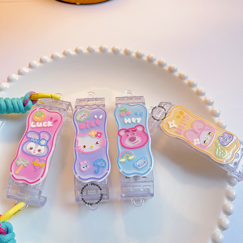 Lucu Kartun Kasus Ponsel Klip Belakang Lanyard Ponsel Menenun Tali Ponsel