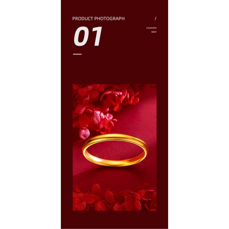 Goldkingdom Perhiasan Fashion 24K Bangkok Aksesoris Ready Stock Superb Premium Gelang Cincin Polos Retro Wajah Polos 7mm Heritage Bracelet