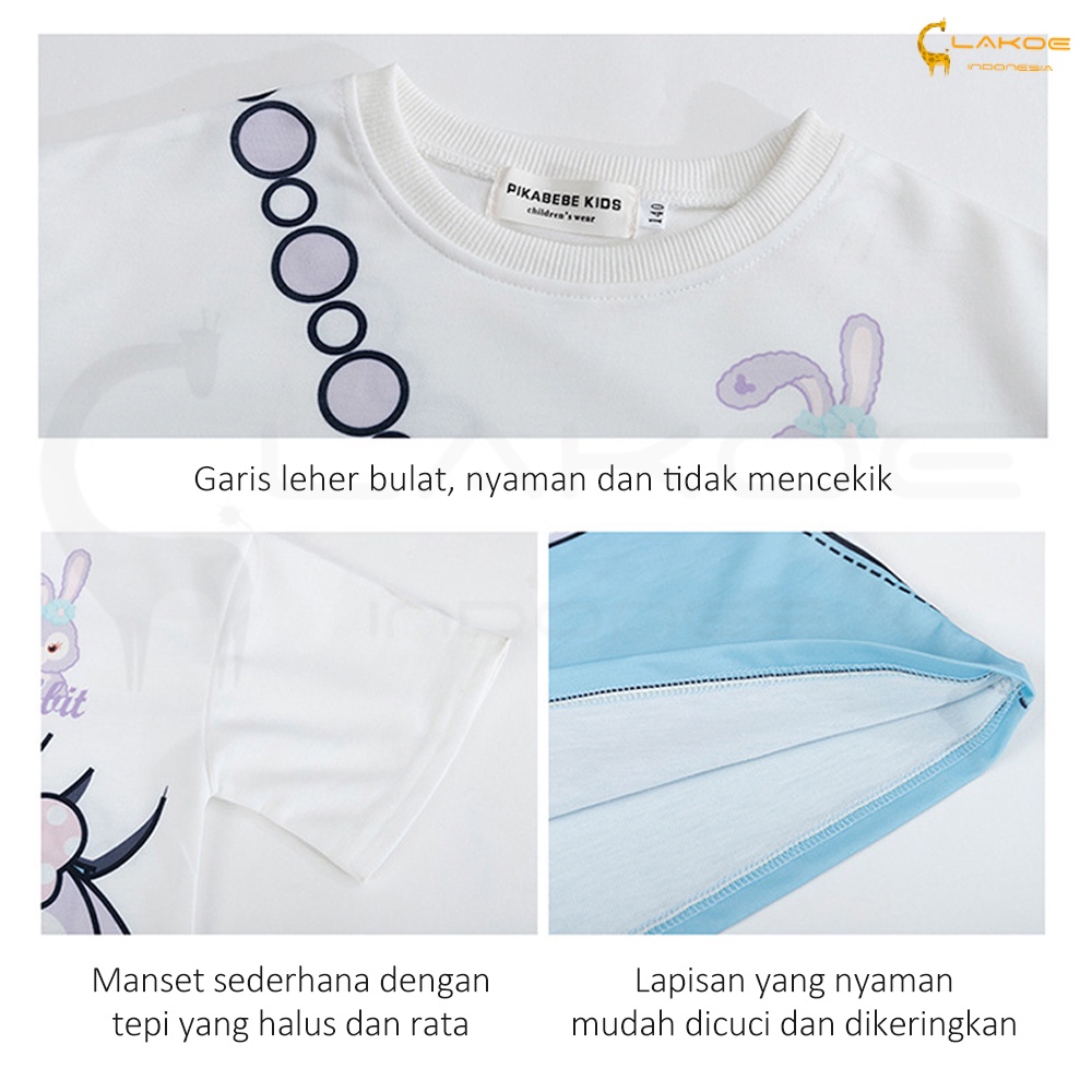 Lakoe Gaun anak perempuan 1-9Tahun Dress baju anak  rok kasual /rok denim dua potong palsu anak