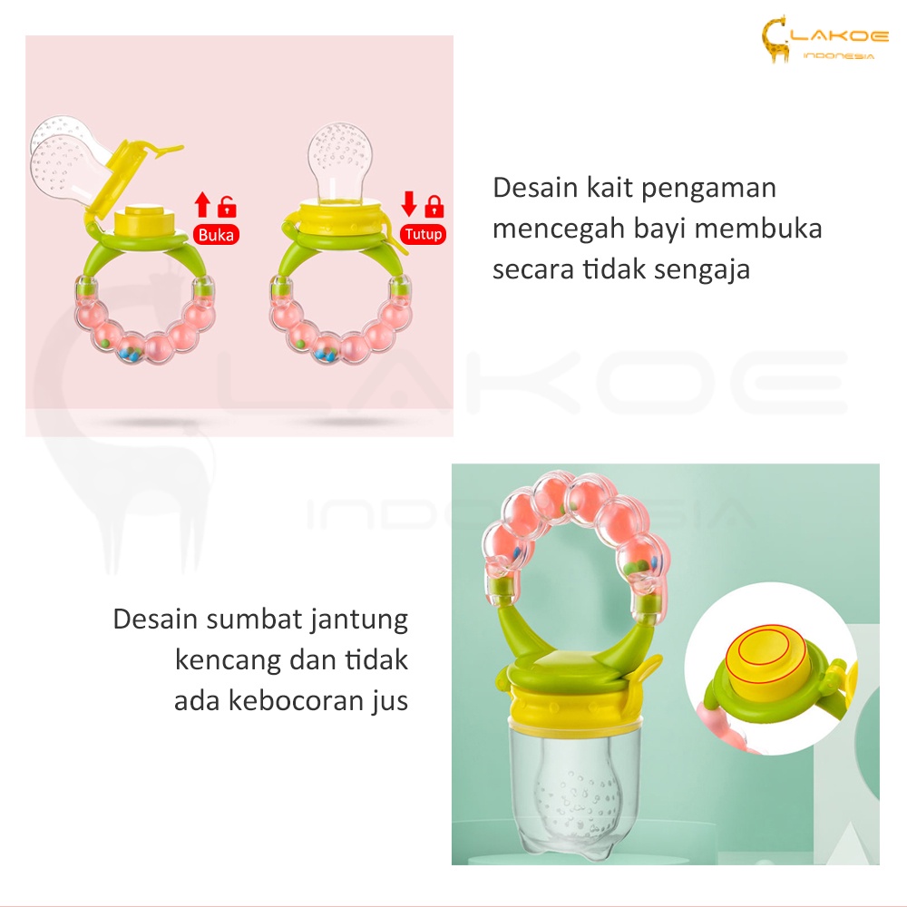 Lakoe Empeng Dot Buah Anak Bayi/Fruit Feeder Rattle Teether/Kompeng Pacifier Gigitan Bayi