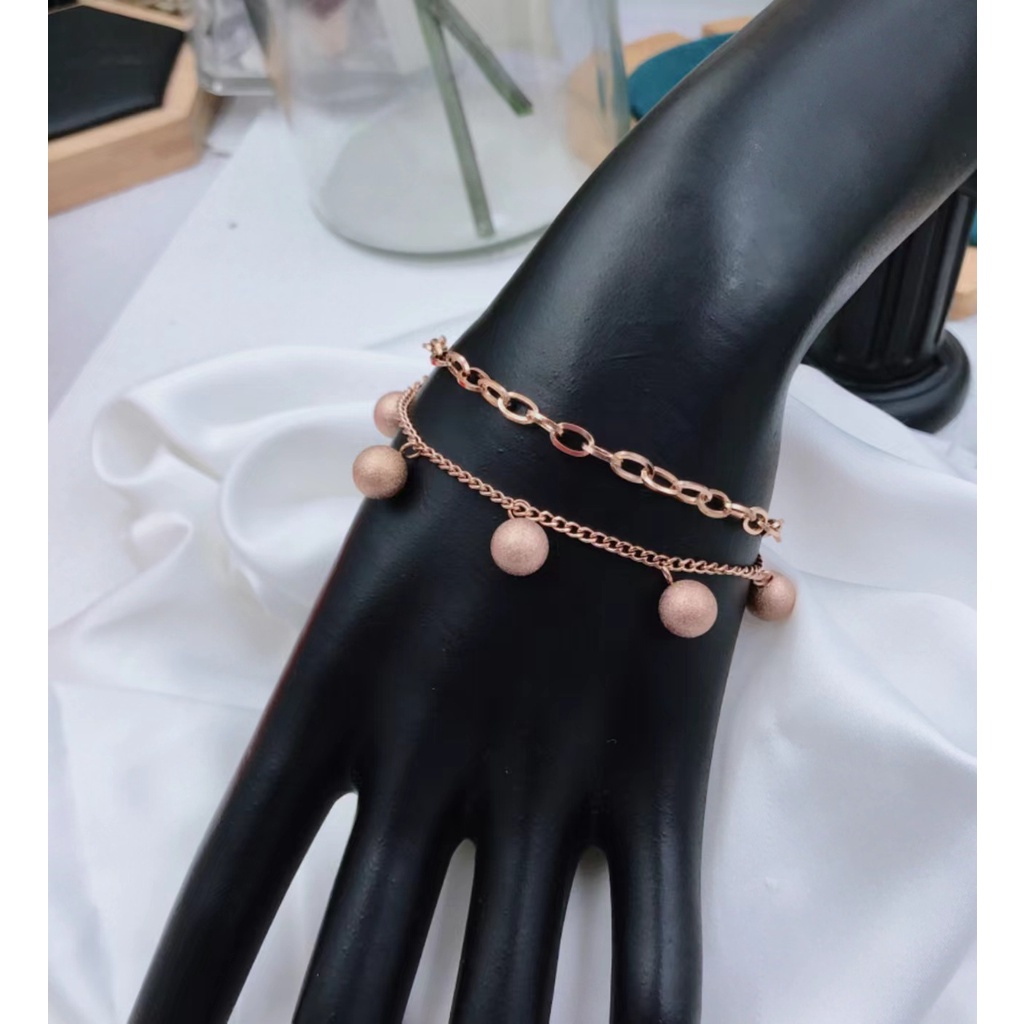 GROSIR Gelang tangan titanium stainless steel 316L import berkualitas anti karat bisa bayar di tempat COD