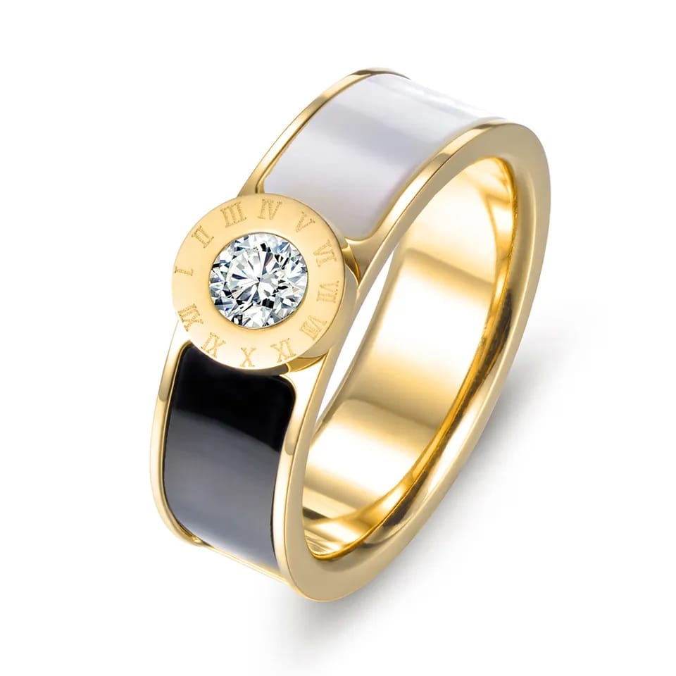 GROSIR Cincin BVL yinyang zircon titanium stainless steel 316L import berkualitas bisa bayar ditempat COD