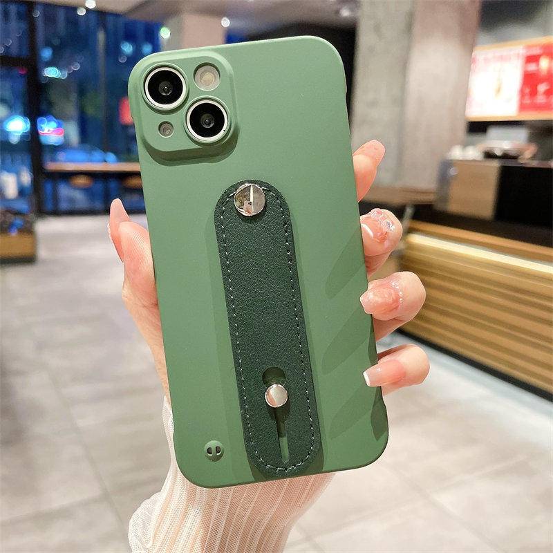 IPHONE Strap Pergelangan Tangan Bentuk Persegi Bahan Silikon Cair Casing Ponsel Untuk Iphone14 13 12 Pro MAX Plus Warna Permen Bumper Lembut Penutup Belakang Untuk Iphone11