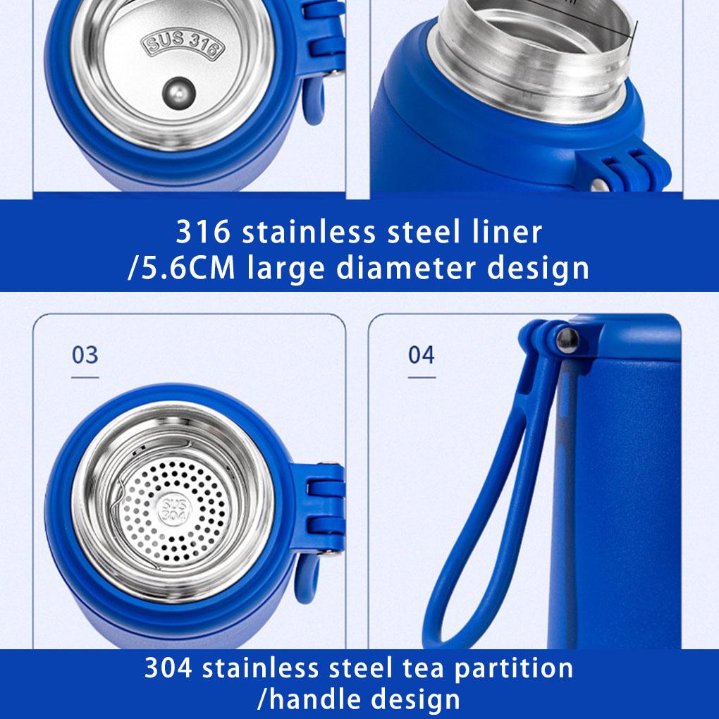 Stainless Steel Vacuum Warna Solid Mulut Lebar Dapat Dicuci Pengganti Isolasi Perjalanan Rumah Vakum Botol Air Flask