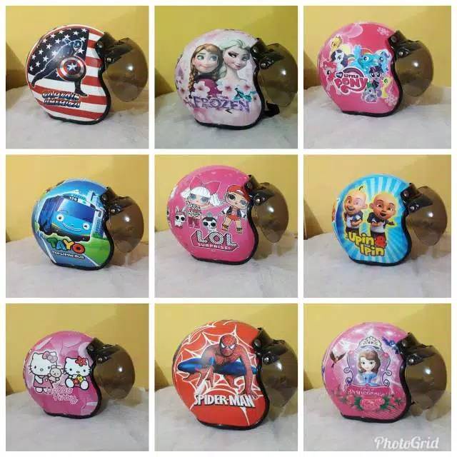 HELM BOGO ANAK umur 2-6 thn free kaca cembong hitam 1kg muat 2pcs