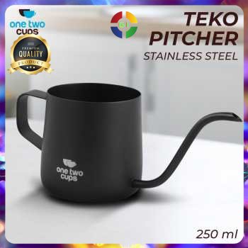 Teko Pitcher Kopi Teapot Kettle Cup Stainless 250 ml Black