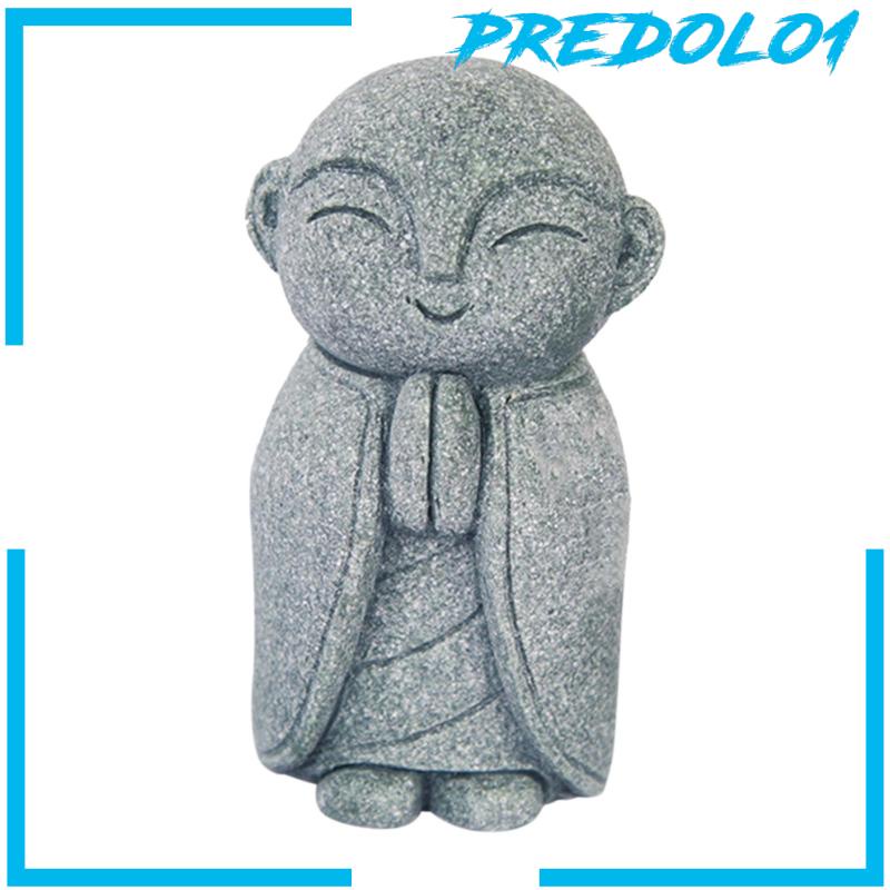 [Predolo1] Kerajinan Patung Monk Buddha Hiasan Tangki Ikan Untuk Dekorasi Desktop Mobil