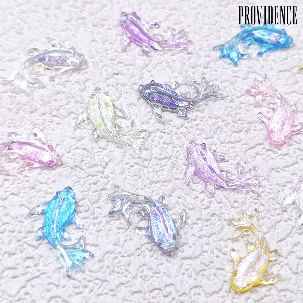 Providence 1kotak Dekorasi Kuku Jumlah Yang Mencukupi Mempesona Efek Visual Bentuk Kreatif Warna Cerah Aplikasi Lebar Dapat Digunakan Kembali Resin Warna-Warni 3D Ikan Mas DIY Nail Art Ornamen