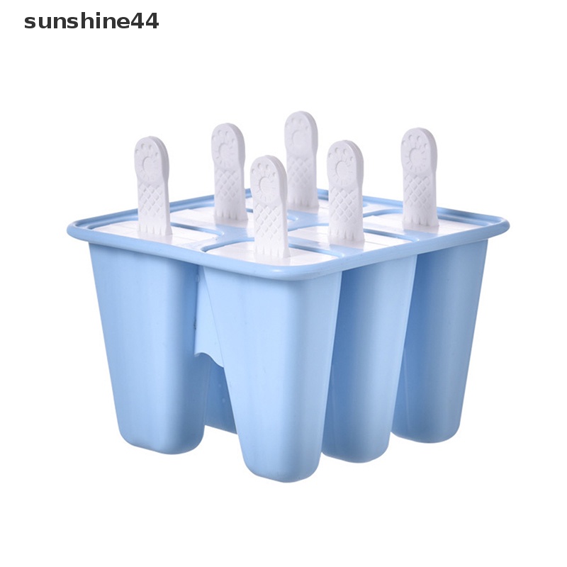 Sunshine Cetakan Silikon Es Krim 6lubang Untuk Es Loli Cetakan Es Batu DIY Permen Alat Baking ID