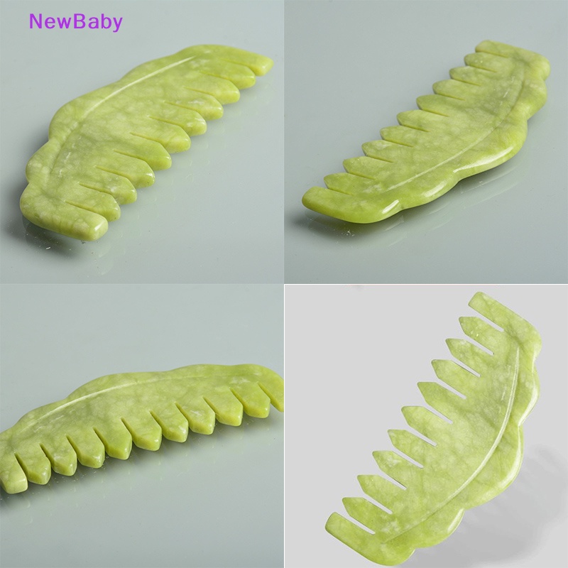 Newbaby Nature Jade Comb Massage Spa Perawatan Terapi Kepala Akupuntur Gua Sha Board ID